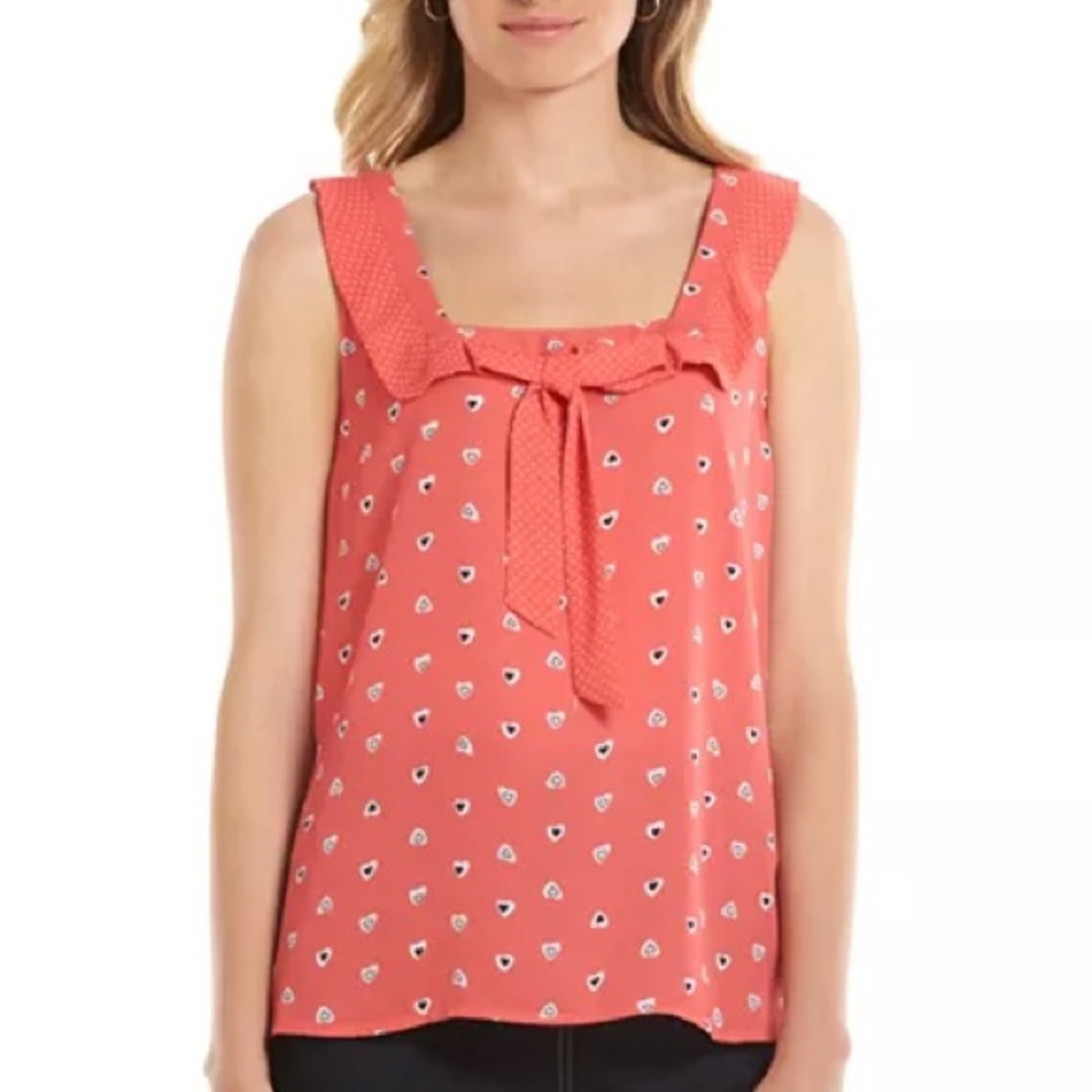 Disney Pink Tank Top Minnie Mouse Bow Ruffles Hearts Polka Dots Size Small